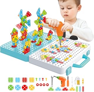 Brinquedo de design e perfuração,Conjunto de furadeira elétrica em mosaico Blocos de construção de quebra-cabeça | Brinquedos STEM, presente educacional DIY, conjunto de brocas criativas para Cevan