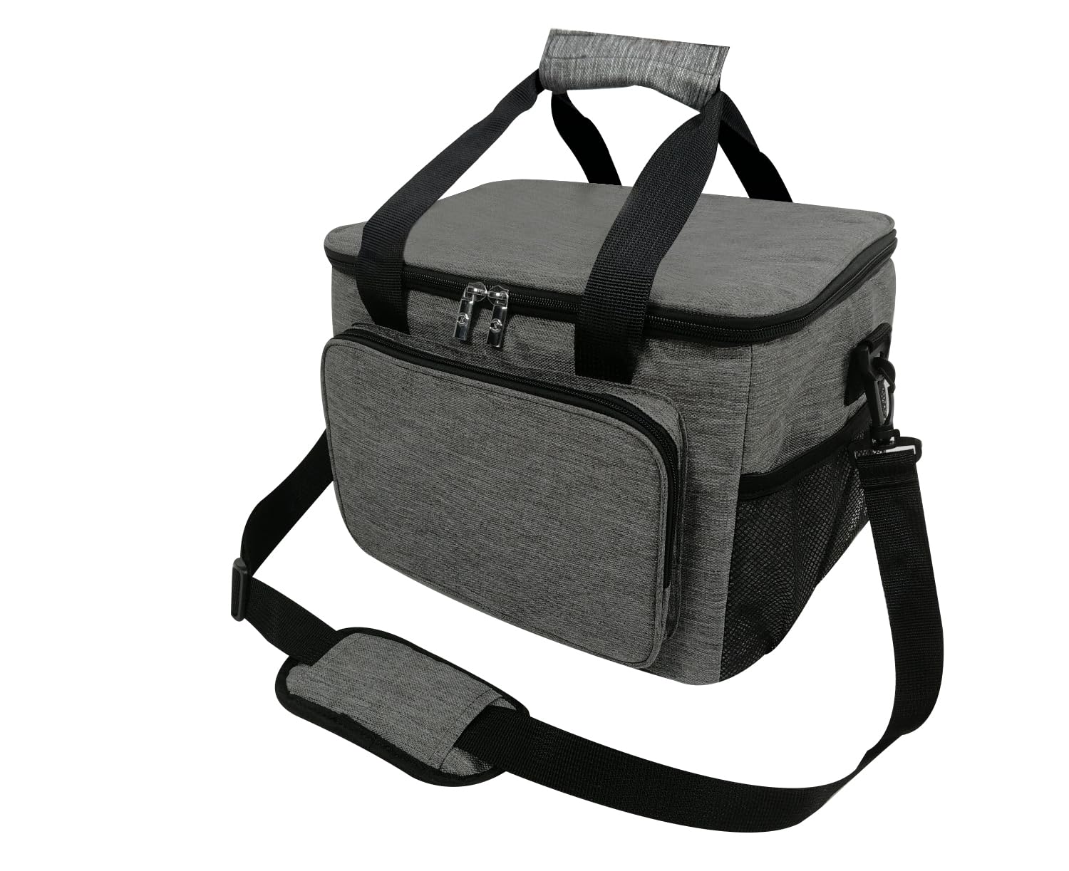 REQUISITE NEEDS Insulated Picnic Bag 15L Large Cooler Bag Lunch Bag For Lunch/Work/School/Beach/Picnic (Grey)