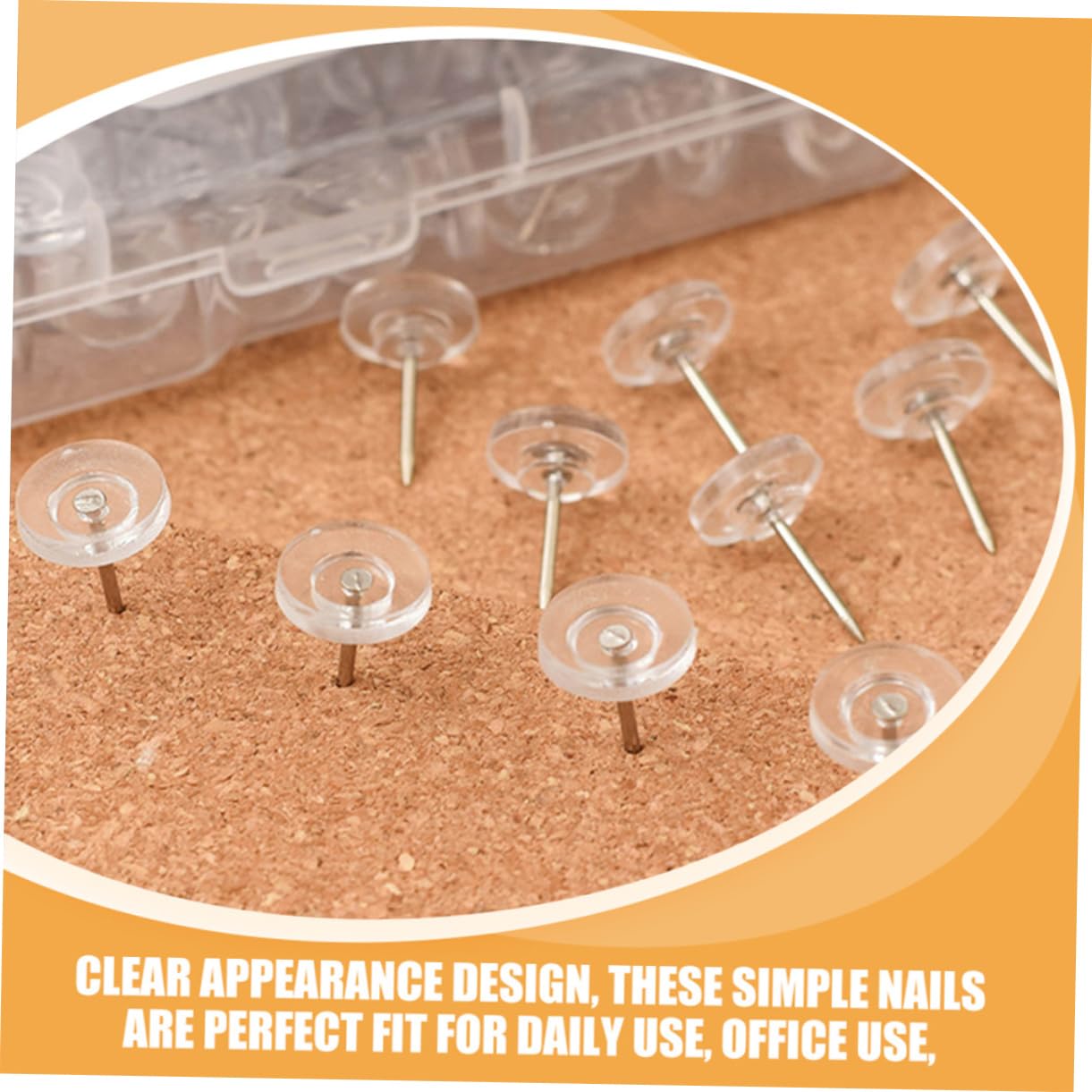 Gadpiparty 5 Ensembles Ongles en Forme D'id À Tête Plate des Murs Panneau De Liège pour Planches Panneau Perforé Punaises Pousser Punaises Claires Marquer Plastique 200 Pièces * 5
