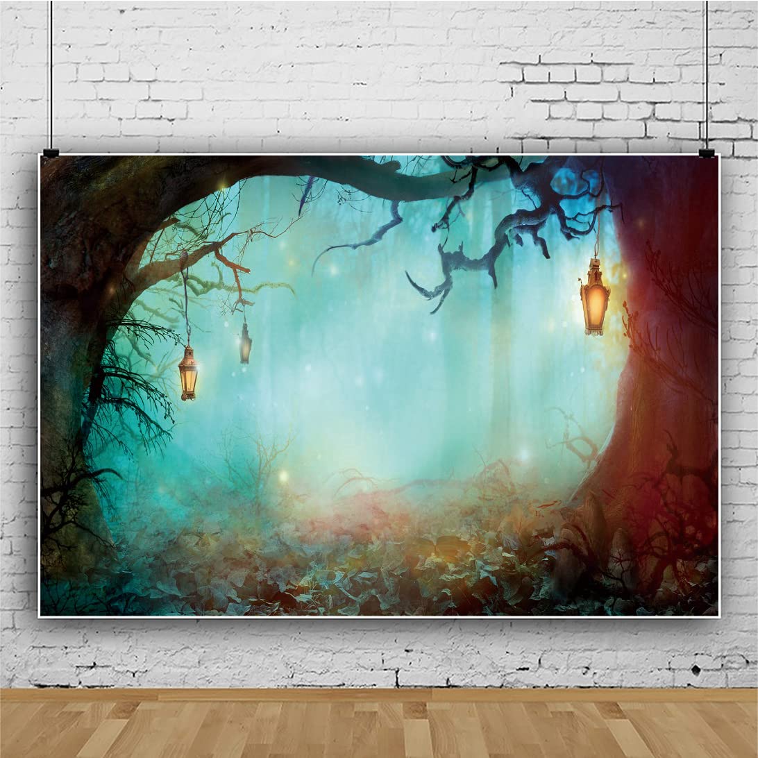 Halloween-Fotohintergrund 3 X 2,1 M – Lila, Nebliger Himmel Mit Totem Baum & Mond