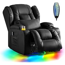 DRMBOOK Dual Motor Power Swivel Rocker Recliner Chairs with Massage & Heat