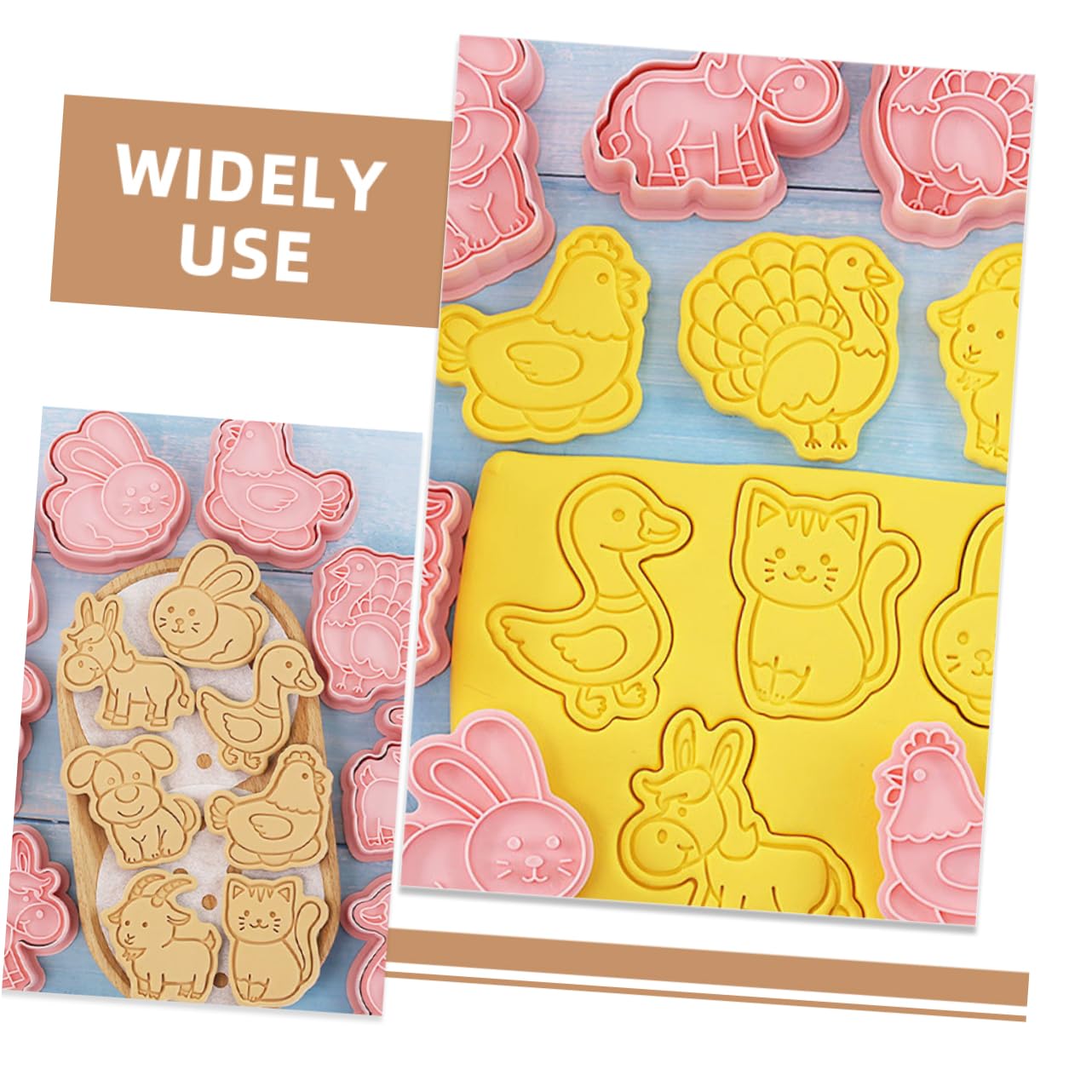 Cabilock 5juegos Cortadores De Galletas De Animales De Plástico Reutilizables Para Hornear Set De Moldes De Biscuit Para Repostería y Infantiles y