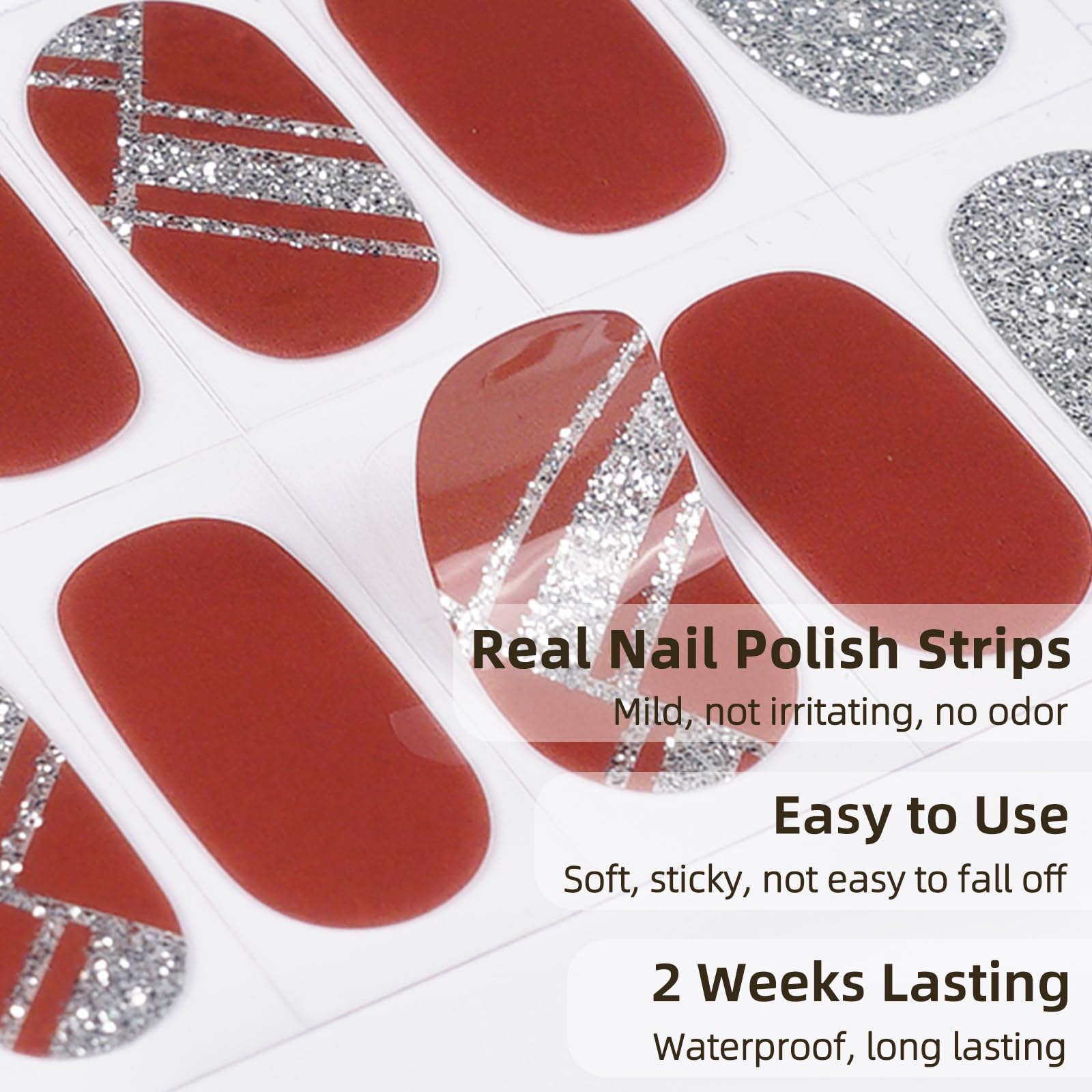 DUKASOU Semi-Cured Gel Nail Strips, 22 Pieces Real Nail Polish Stickers, Gel Nail Stickers, Decals - Image 2