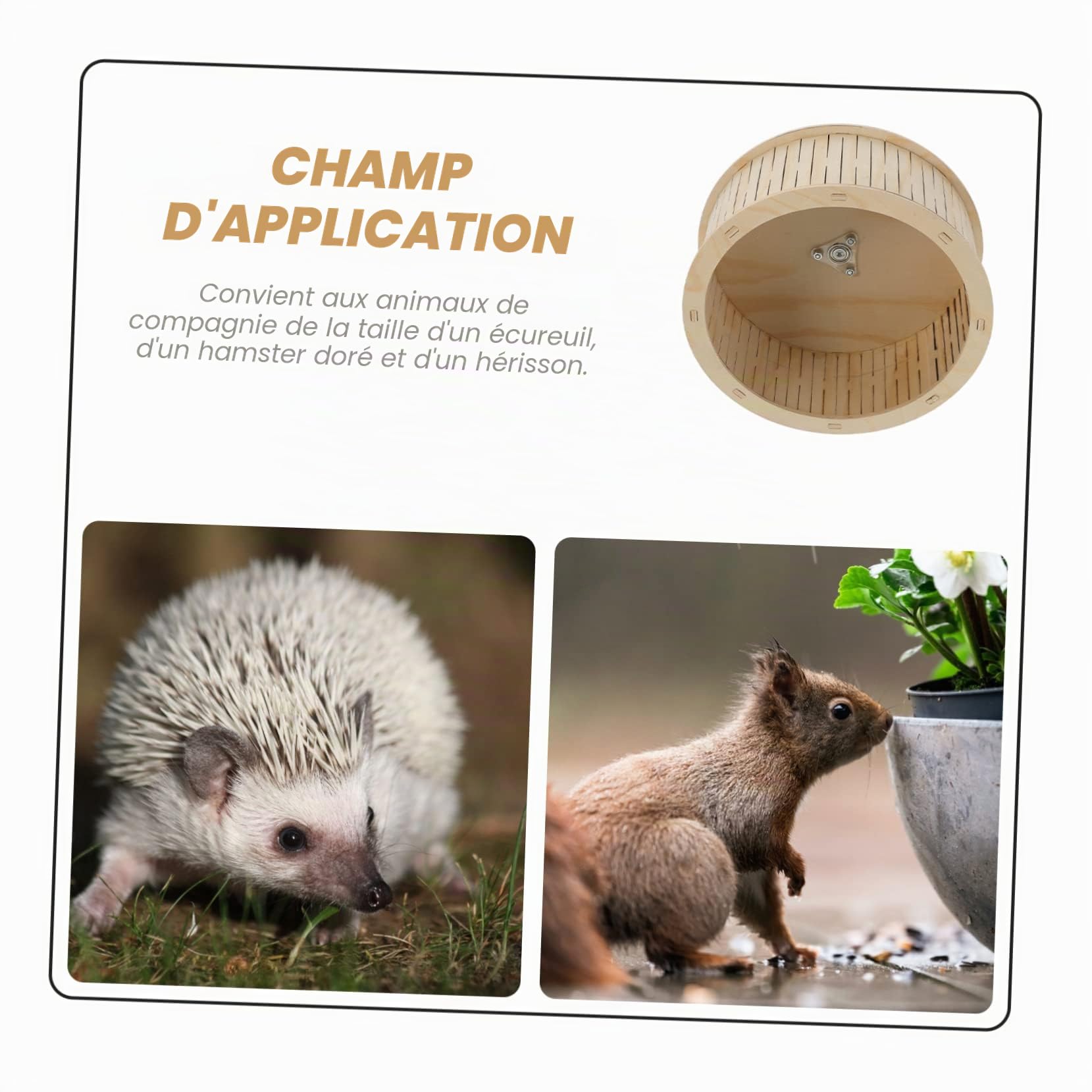 1pièce Roue Bois pour Hamster Accessoire Exercice Silencieux pour Chinchilla Et Cochon Jouet Bois Durable pour Cages