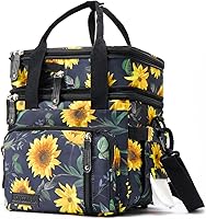 Vista 1 de MOV COMPRA Lonchera para mujeres y hombres, lonchera de doble cubierta, bolsas de almuerzo grandes expandibles, lonchera a prueba de fugas, bolsa