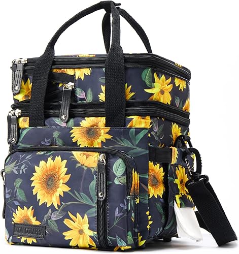 MOV COMPRA Lonchera para mujeres y hombres, lonchera de doble cubierta, bolsas de almuerzo grandes expandibles, lonchera a prueba de fugas, bolsa