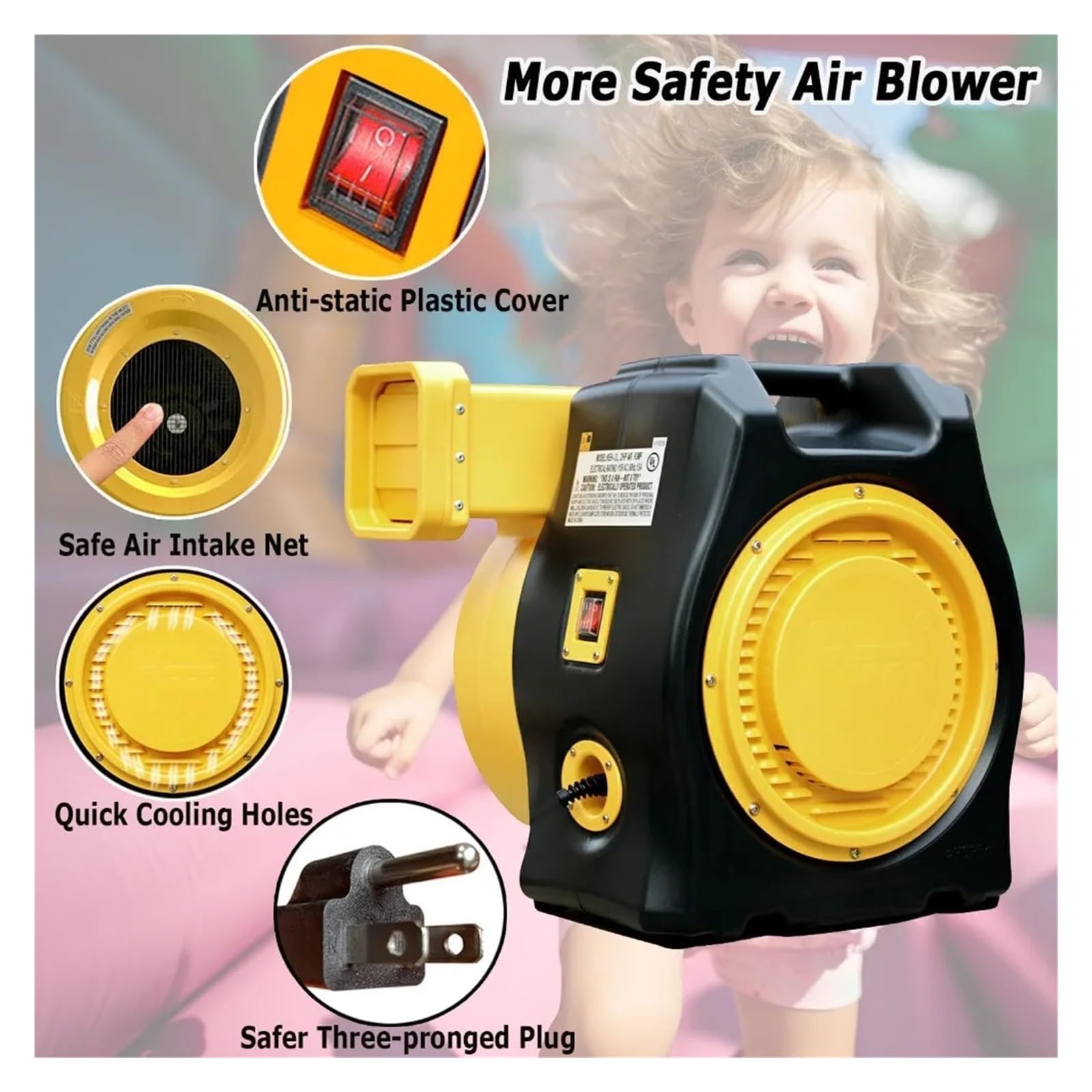 Soplador Inflable Comercial de 3HP for casa Rebote, soplador Aire 2150W for Cabina Pintura Grande, tobogán acuático, Castillo y toboganes for Saltar