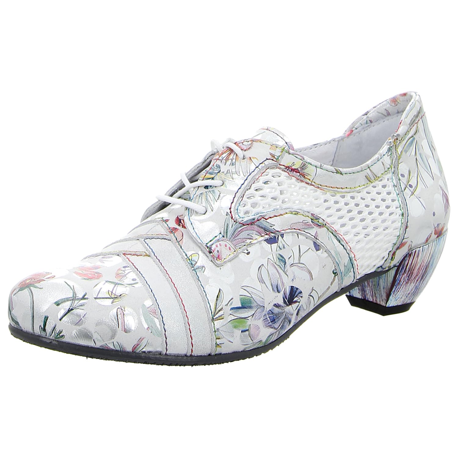 Escarpins en cuir véritable gris Simen imprimé lacets fait main