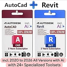 AutoCAD + Revit Software (3 Years License) Latest 2026 Version With Ai, 3-Years Subscription (Quick Delivery) 100% Genuine (3 Users/ 3 Devices) (For Windows, MacOS, Android, iOS, M1, M2, M3, M4) License Activates On your own Account (From Official Website
