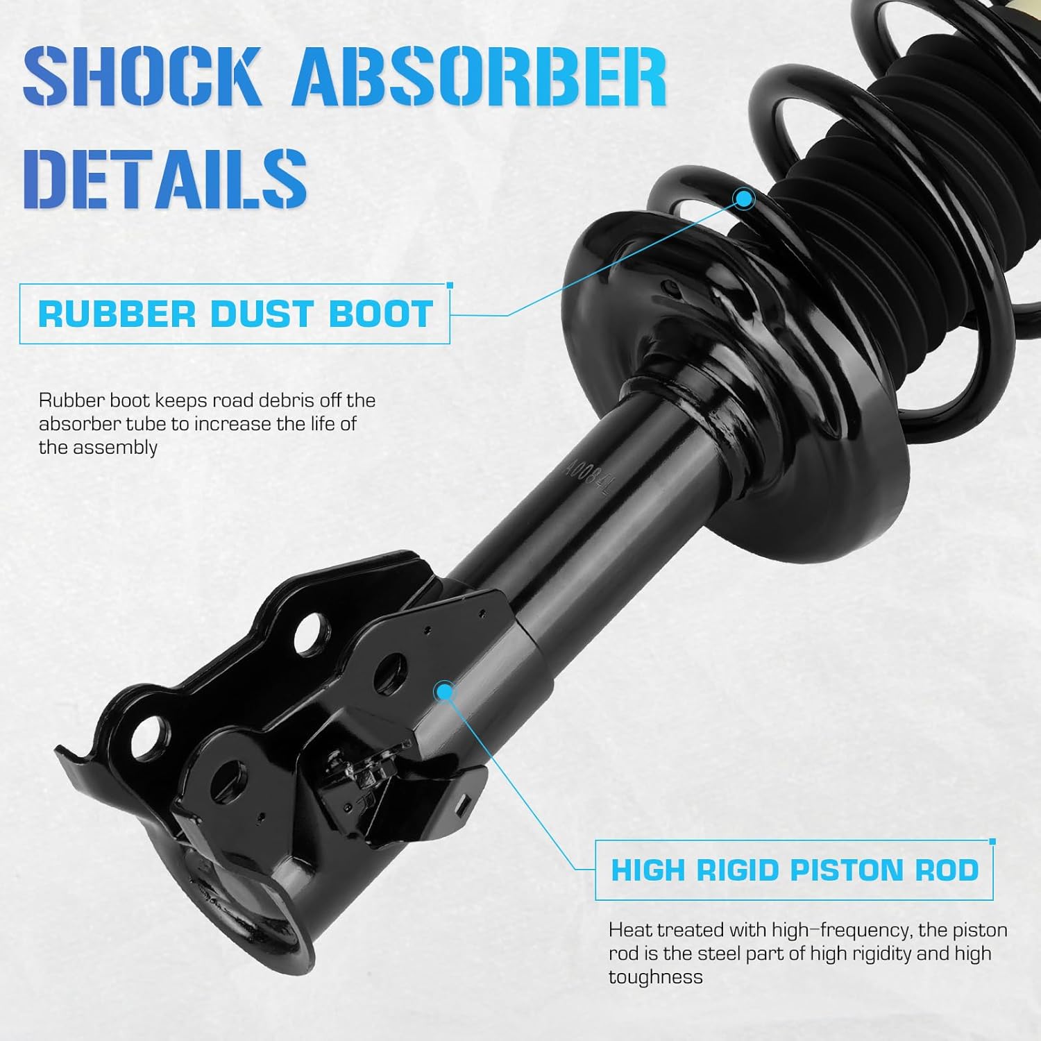 172284 172285 Front Struts Shocks for 06-11 Honda Civic 1.8L ONLY Coupe (EX, LX, DX) 2006 2007 2008 2009 2010 2011, w/Coil Springs Strut Shock Absorbers Assembly - [Exc. Sedan & Si/Hybrid/Gx ]