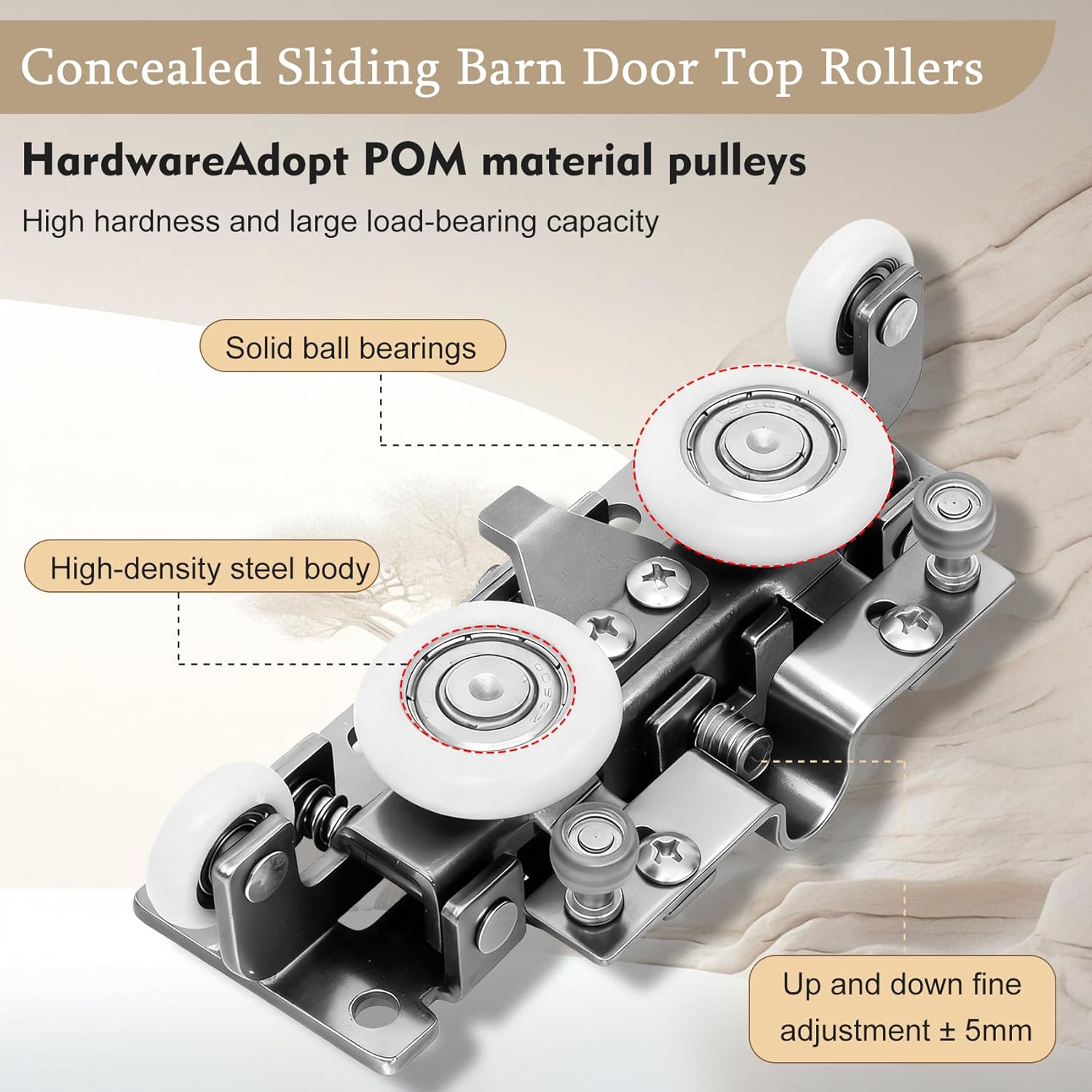 34" Concealed Sliding Barn Door Hardware Kit with Soft Close Mechanism for 26"-30" Passage Opening, Hidden Sliding Door Hardware, Floating Wall Mounted (NO Door)
