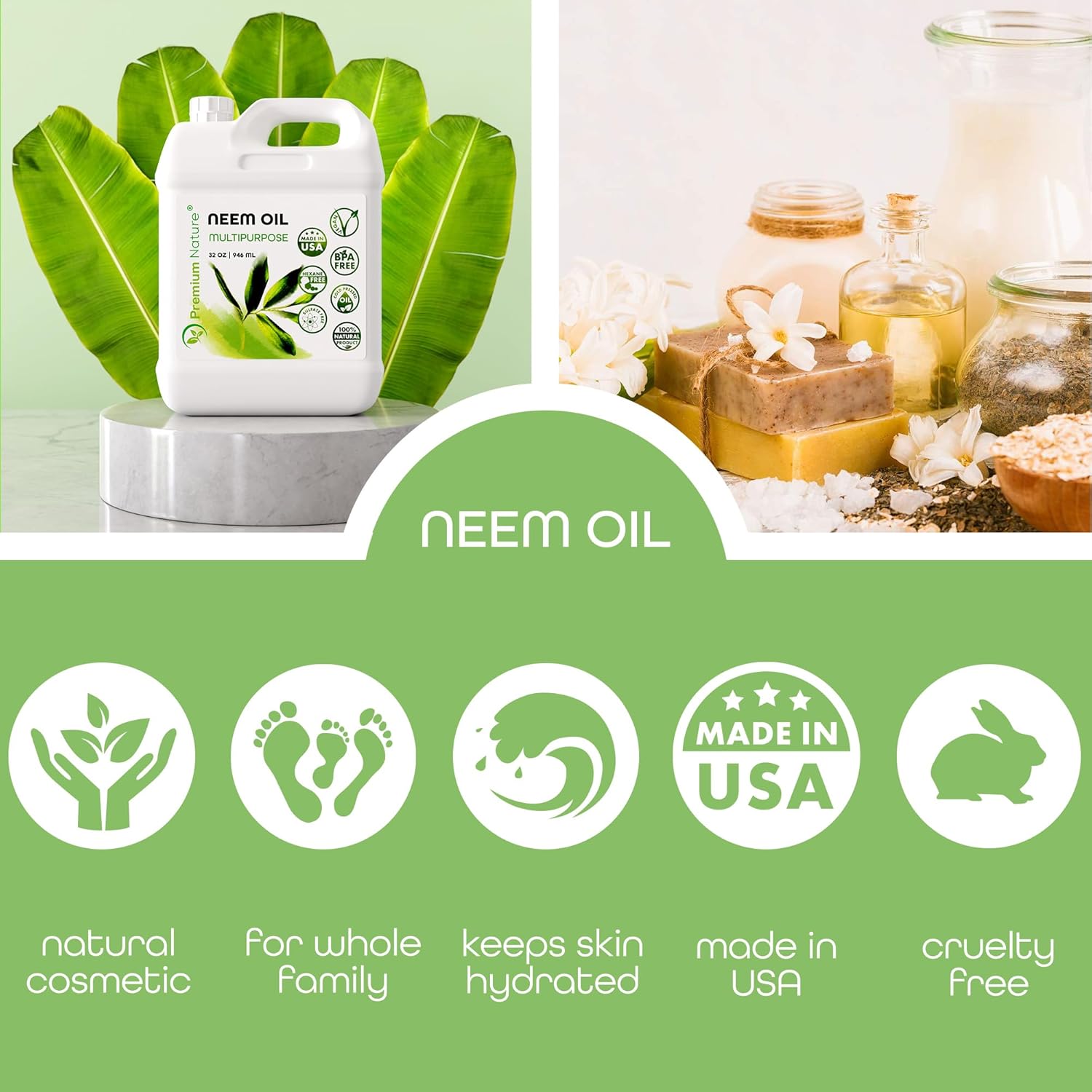 Organic Neem Oil for Skin and Hair Need Oil 100% Pure Cold Pressed for Essential Oil Mixing Neem Oils for Plants Neem Cake Massage Oil Neems Spray for Indoor Plants 32 oz - Image 6