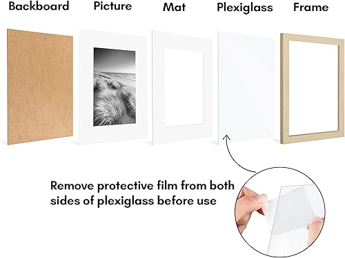 Vista 129 de Americanflat Portarretratos de 8 x 12 pulgadas con plexiglás pulido, juego de 2 portarretratos de 6 x 8 pulgadas con paspartú o para fotos de 8 x 12