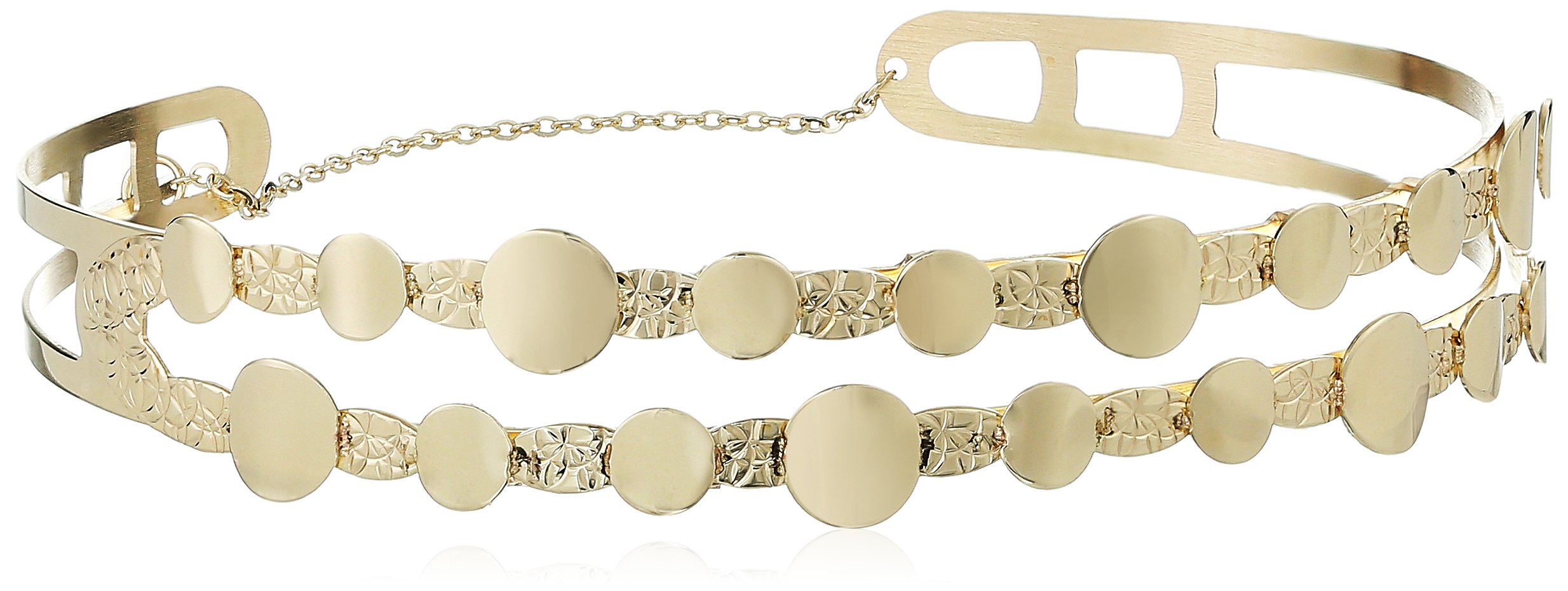 TreEsse Italian 10k Yellow Gold Cuff Bracelet, 7.25"