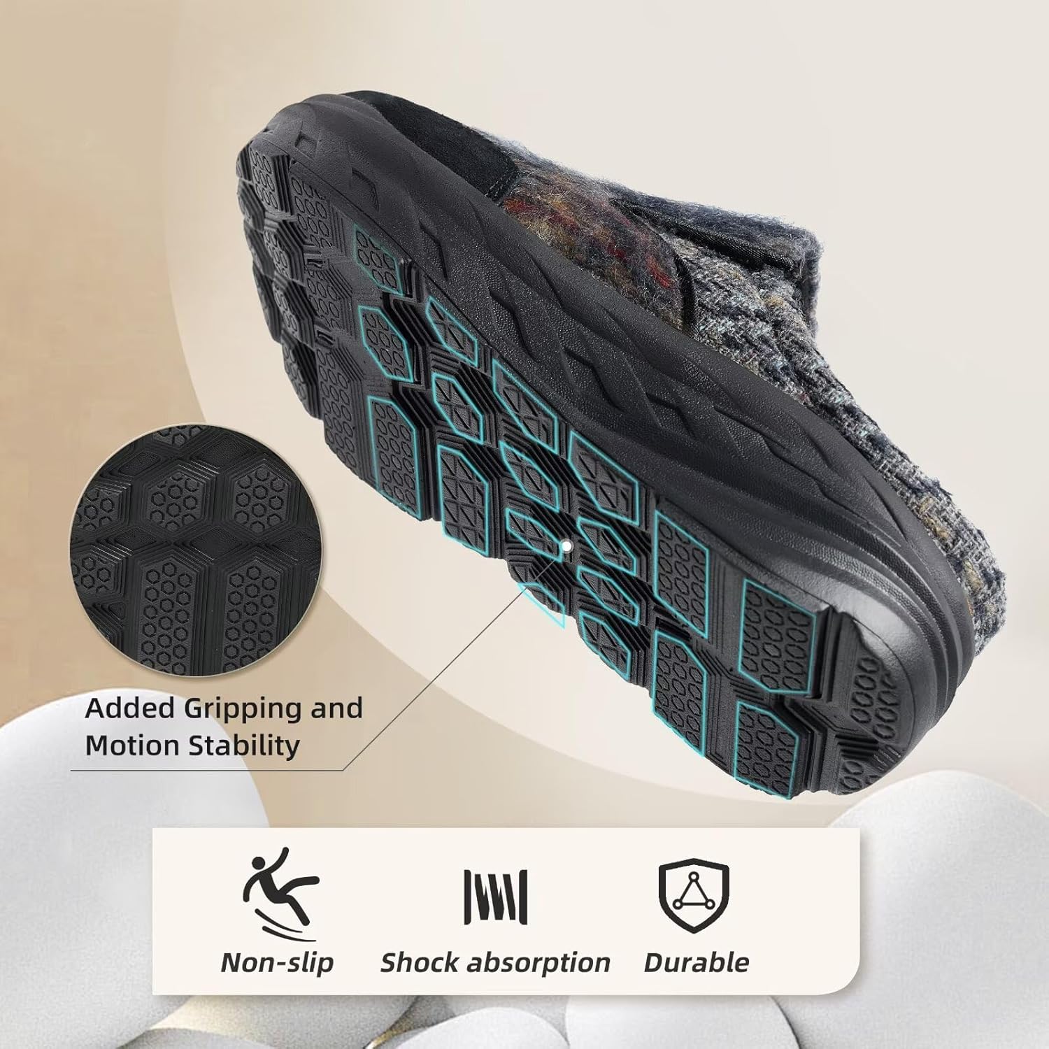 Women's Orthopedic Diabetic Wide Slippers: Comfortable Arch Support Plantar Fasciitis House Slip On Loafers, Casual Flat Feet Winter Warm Walking Shoes for Foot and Heel Pain Relief - Image 8