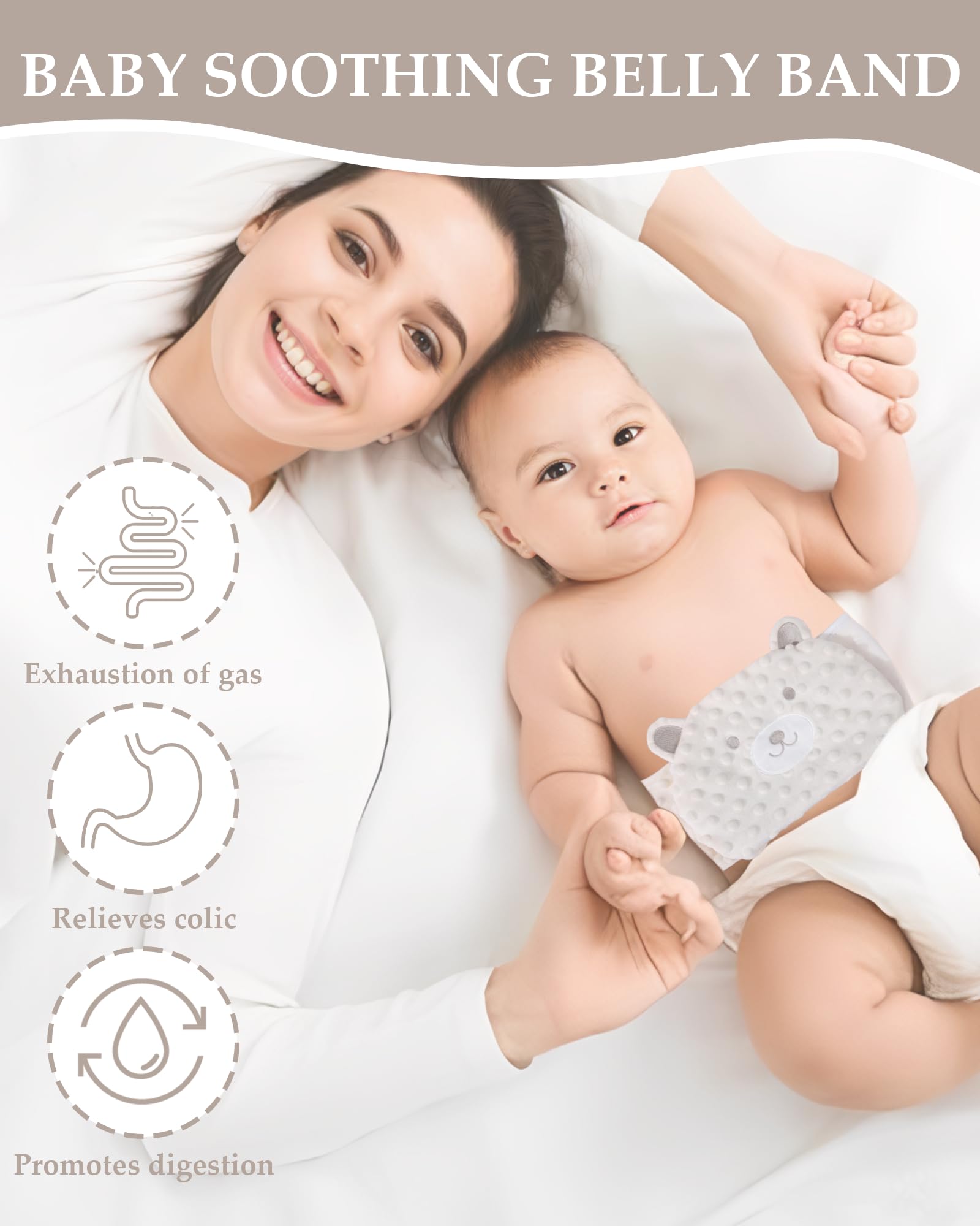 Bouillotte Bebe Anti Colique, Doublure en Haricot Rouge, Coussin Chauffant Micro Onde Bouillotte, Velcro Réglable, Contre Les Coliques et Les Douleurs Abdominales - pour Bébé