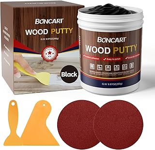 Black Wood Filler,Black Wood Putty,Wood Filler Putty,Wood Filler Paintable,Wood Furniture Repair Kit,Quickly Repair Any Broken and Defective Wooden Furniture