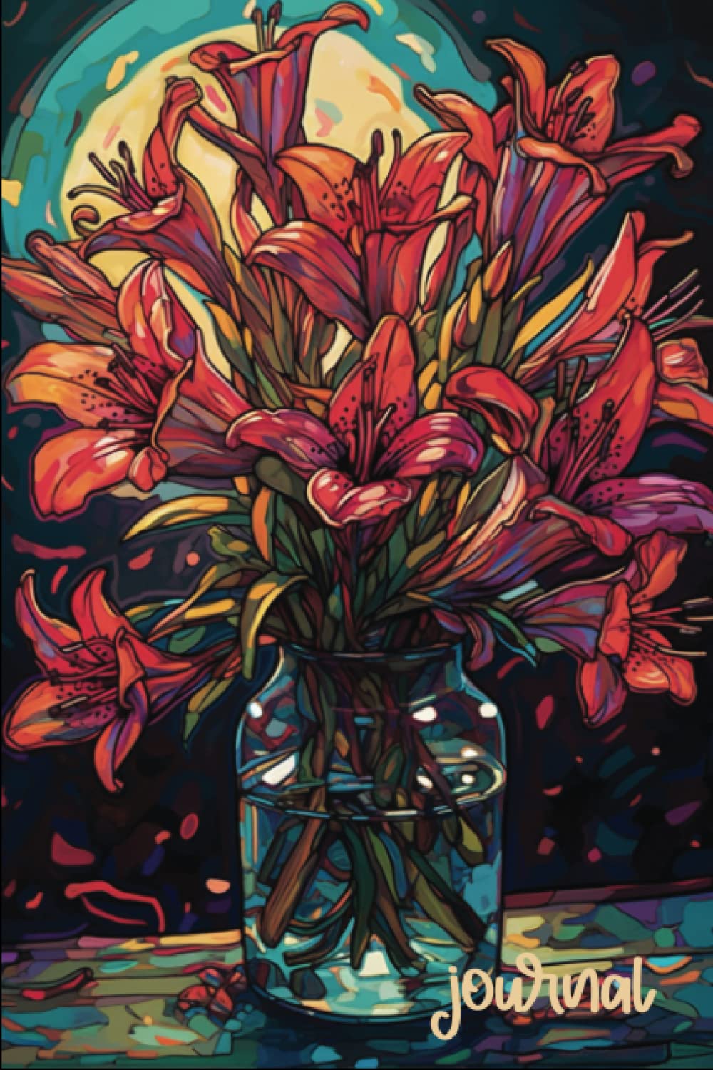 Stargazer Lilies in a Vase blank journal