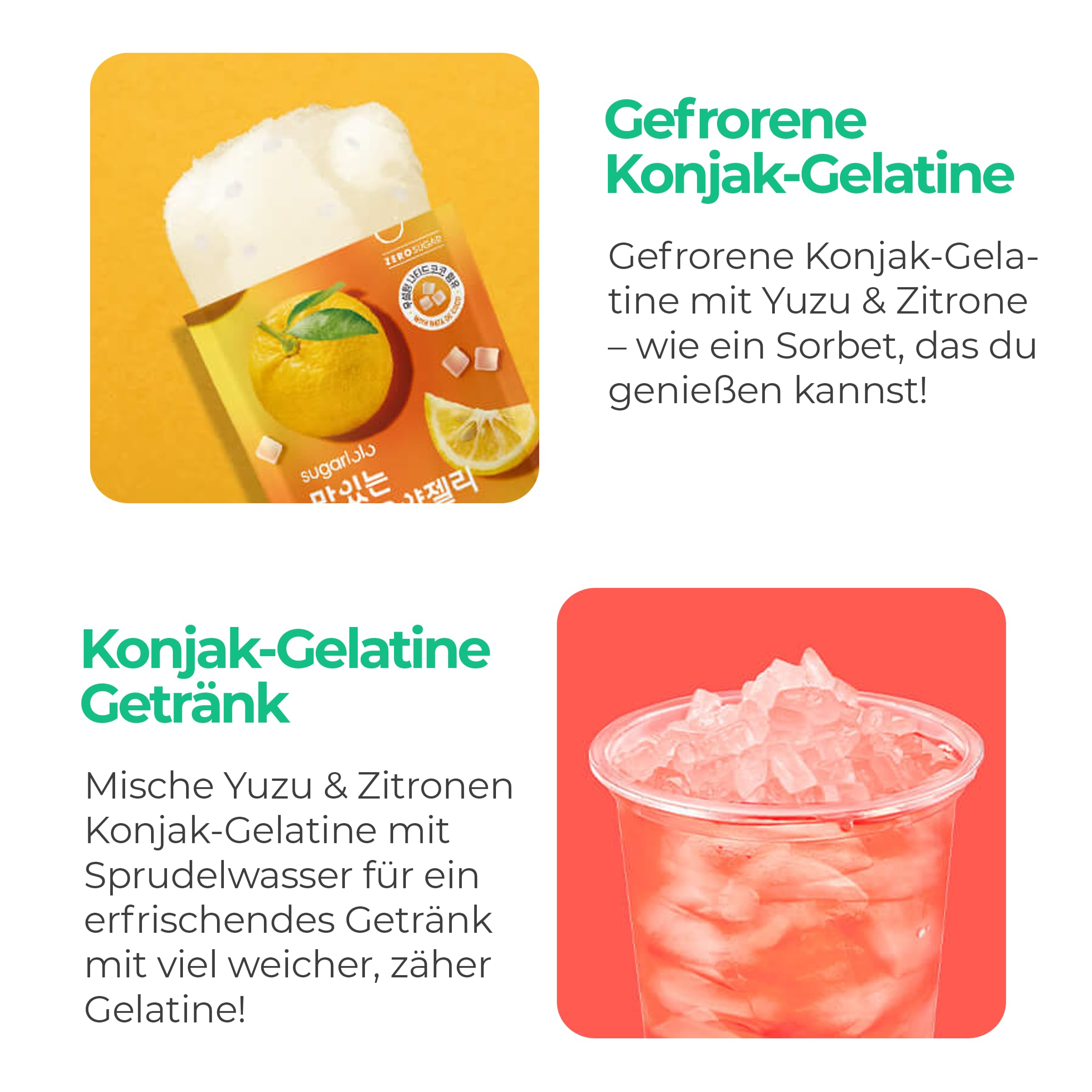 EasyCookAsia Sugarlolo Trinkbares Konjac | 150ml x 10er | 6 kcal | Kalorienarm, Zuckerfrei, vegan & ballaststoffreich | Nata de Coco & 500mg Vitamin C | für Diät, Sport & Alltag (Pfirsich & Pflaume)