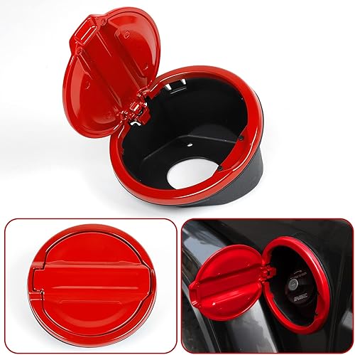 Vista 20 de JeCar Tapa del tanque de gasolina cubierta de aluminio para puerta de llenado de combustible compatible con Jeep Wrangler 2018-2024 JL & Unlimited