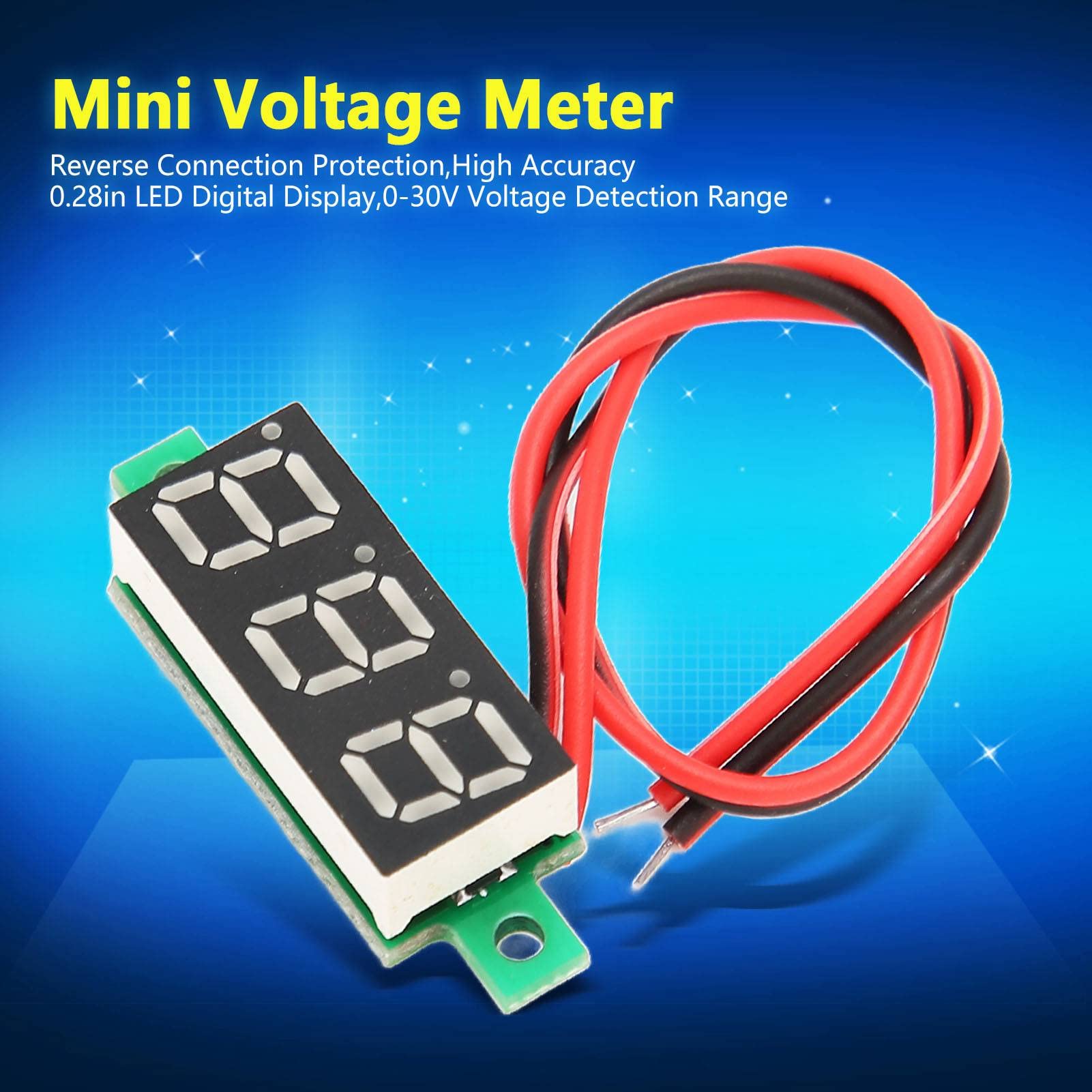 VOKTTA 2 St 0,28 Tum Digital Voltmeter DC 0~100 V 10A Dubbel LED