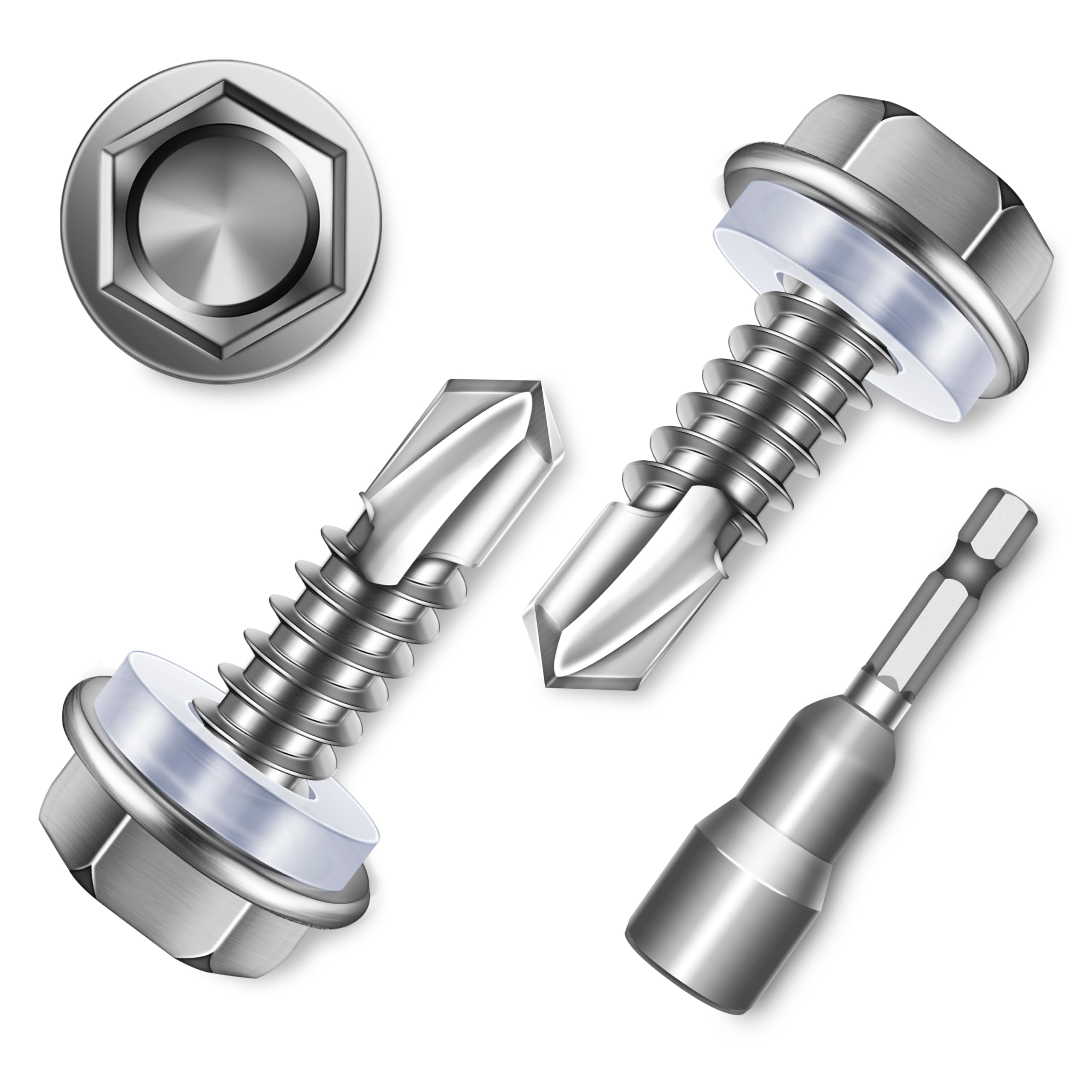 Sheet Metal Screws - 100 Stainless Steel Self Drilling -27 Sheet Metal Screws - 100 Stainless Steel Self Drilling -27