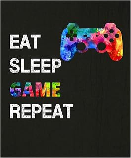 Eat Sleep Game Repeat Quote Wall Art 11x14 Poster Print, Unique Christmas Birthday Fathers Day Gift for Gamer, Techie, Developer, Gaming Nerds. Cool Man Cave Office Bedroom Dorm Decor