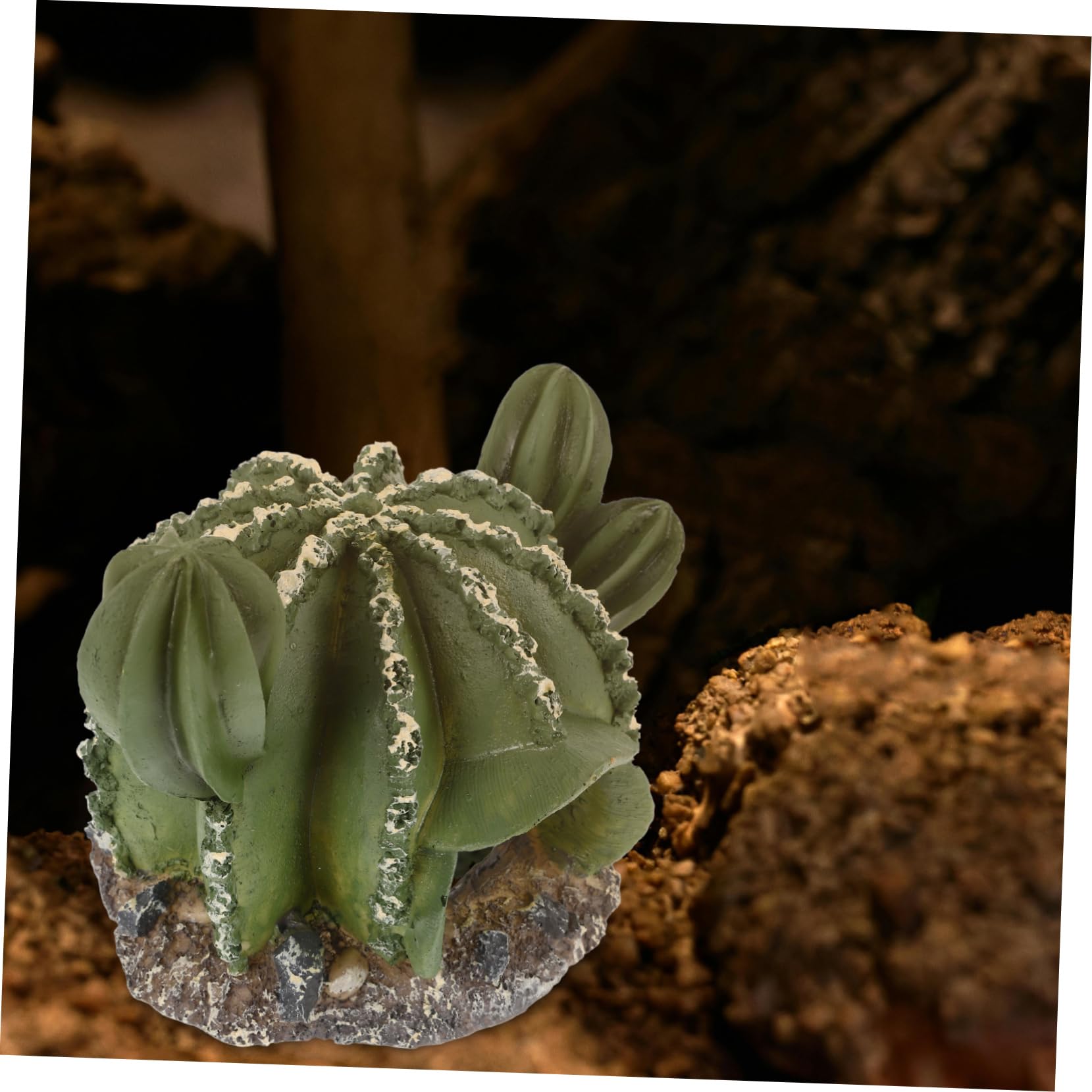 BESPORTBLE 4pezzi Caverna Decorativa Resina Per Rettili Forma Di Cactus Nascondiglio Pratico Per Terrario Rifugio Naturale Per Lucertole e Altri Animali Esotici