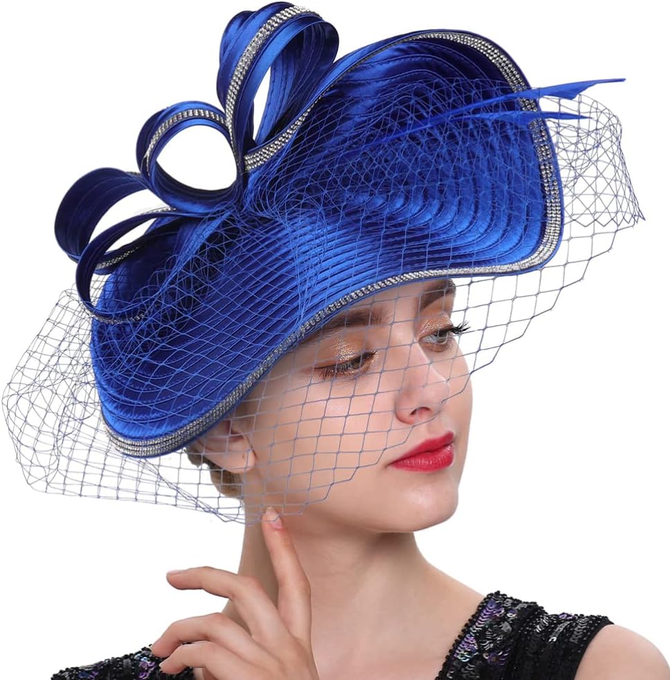 Beaupretty Fascinators Hat Headband - Fascinators Headpiece Fascinators Hat for Women Girls Veil Mesh Headband Tea Party Hat