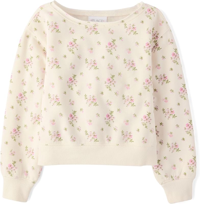 The Children's Place Girls' Active Long Sleeve Fleece Pullover Sweatshirt