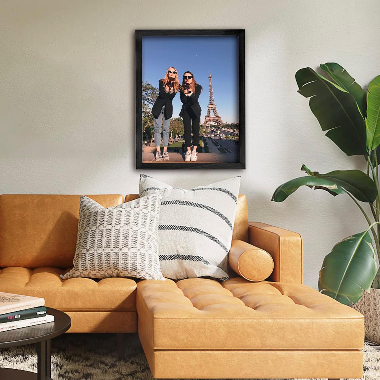 Framed Custom Canvas Prints with Your Photos Personalized Photo to Canvas Print Gifts for Couples Friends Family Baby Pets(Black, 16x24 In)