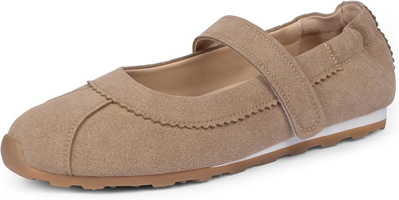 Tigeridea Mary Jane Ballet Sneakers Women Flat Dressy Casual Walking Shoes | Adjustable Hook And Loop, Soft Insole For All-Day Wear, Non-Slip & Breathable, Ideal For Daily Or Trendy Outfits