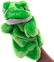 Vista 3 de Títeres de peluche de rana, marionetas de mano, juguetes para niños, imaginativo, juego de simulación, narración de cuentos, verde