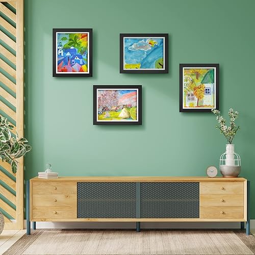 Miniatura 7 de Marco de arte infantil  Marcos de obras de arte para niños, pantalla intercambiable de 8.5 x 11 pulgadas con paspartú o 9 x 12 pulgadas sin