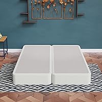 Vista 12 de Nutan, somier dividido resistente de 8 pulgadas para soporte de colchón - Funda natural de madera dura totalmente ensamblada para cama King Blanco