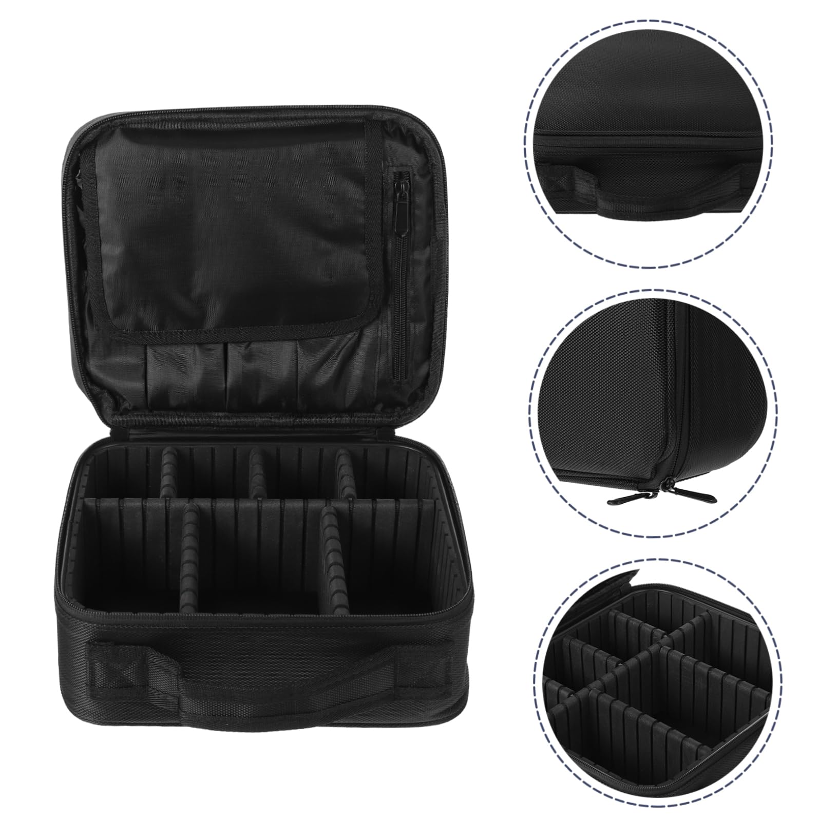 Trousse de Maquillage de Voyage en Nylon Poignée Noire