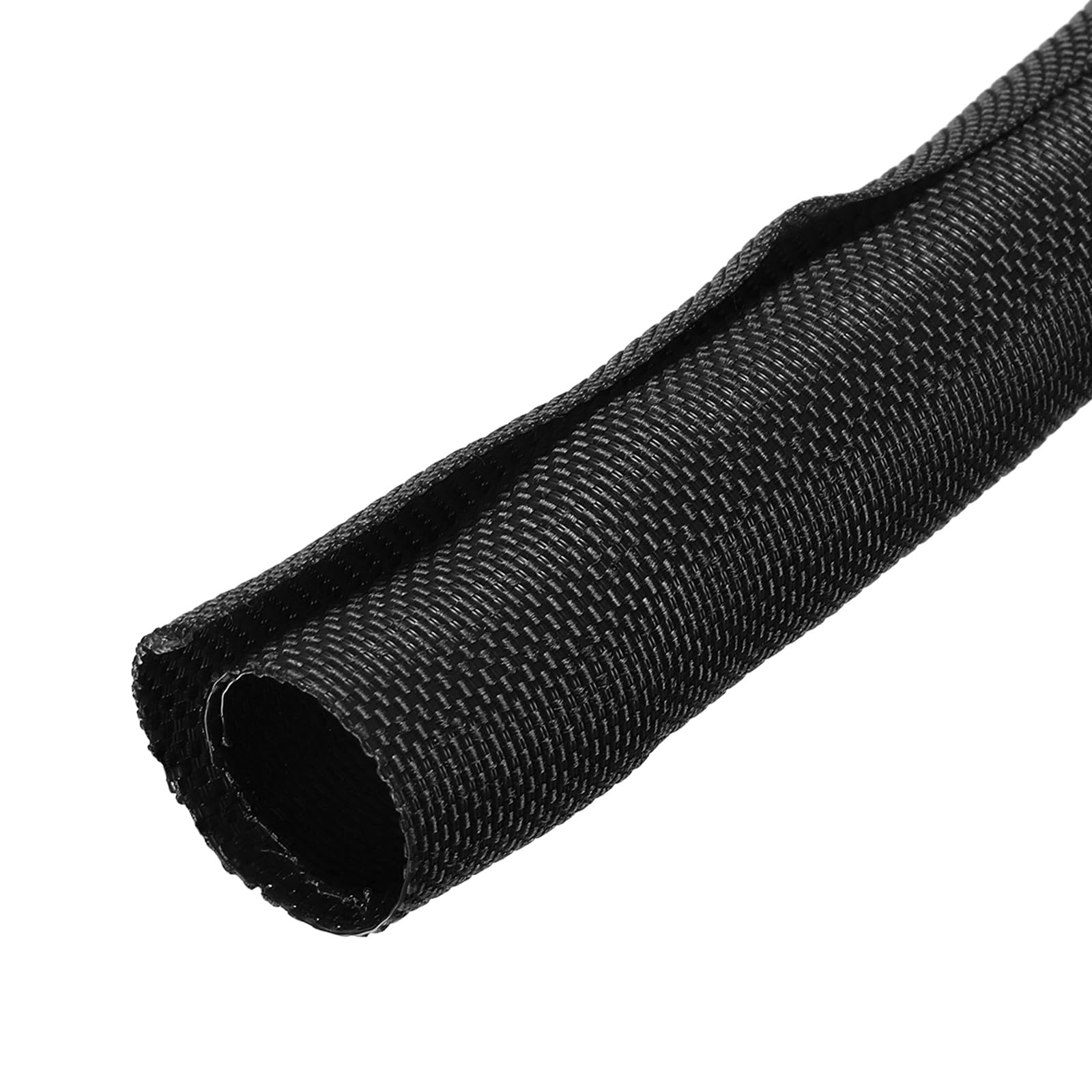 sourcing map Braided Wire Loom, 10ft(3 m) - 5/8"(16mm) Wire Split Braided Cable Management Sleeve Automotive Woven Mesh Split Loom Tubing for Multi-Cable Management, Black