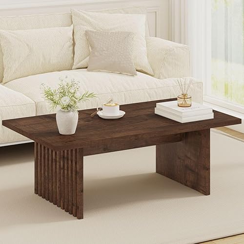 Miniatura 10 de BON AUGURE Mesa de centro negra, mesas de centro modernas para sala de estar, mesa central de madera, mesas de sala de estar para el hogar, oficina