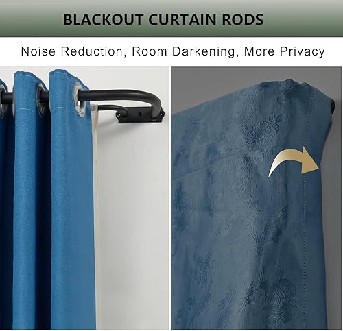 Miniatura 9 de Varillas de cortina dobles de 84 a 120 pulgadas, blanco mate, barra de cortina doble envolvente, 1 pulgada delantera y trasera de 58 pulgadas, barra