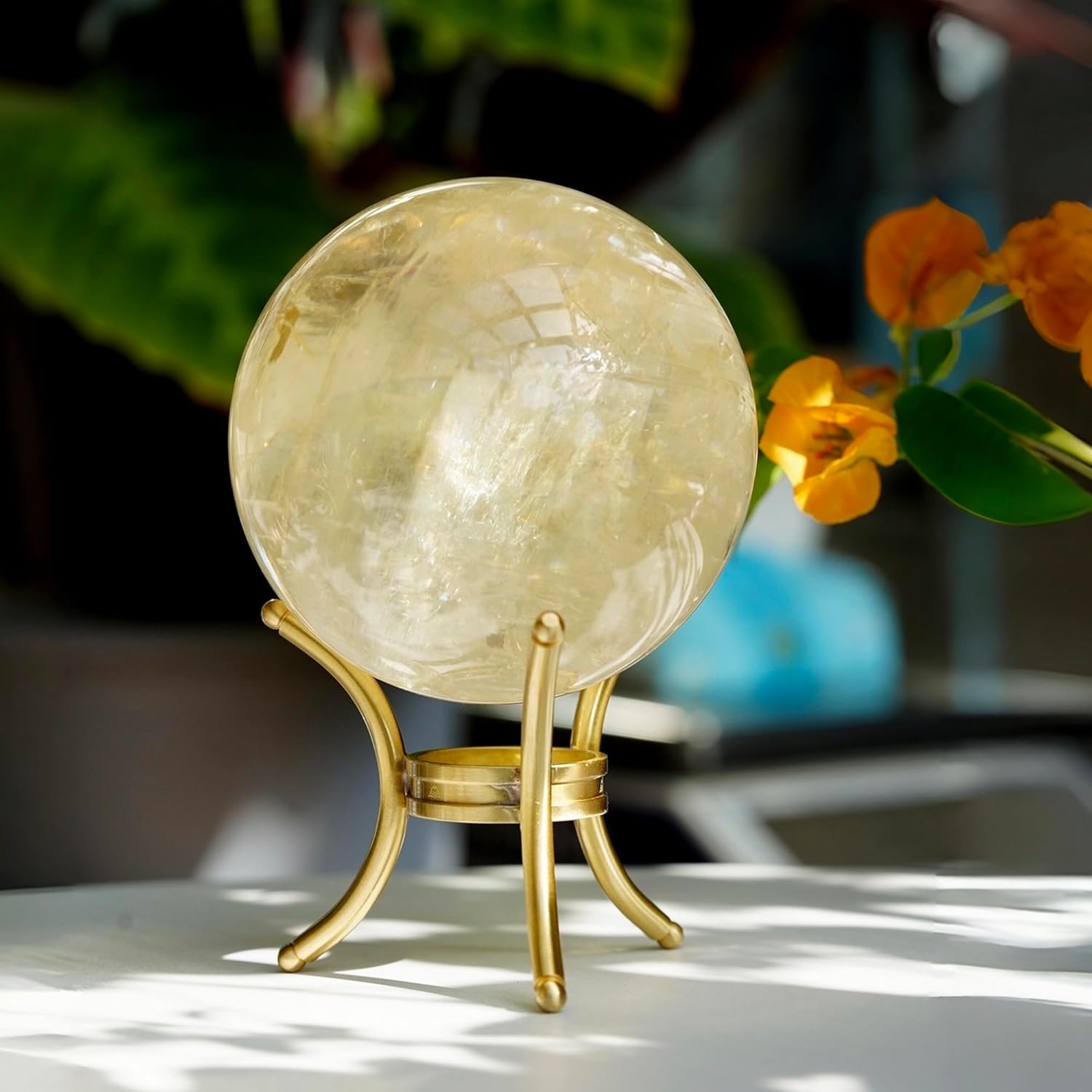 Crystal Sphere Display Holder Brass Material