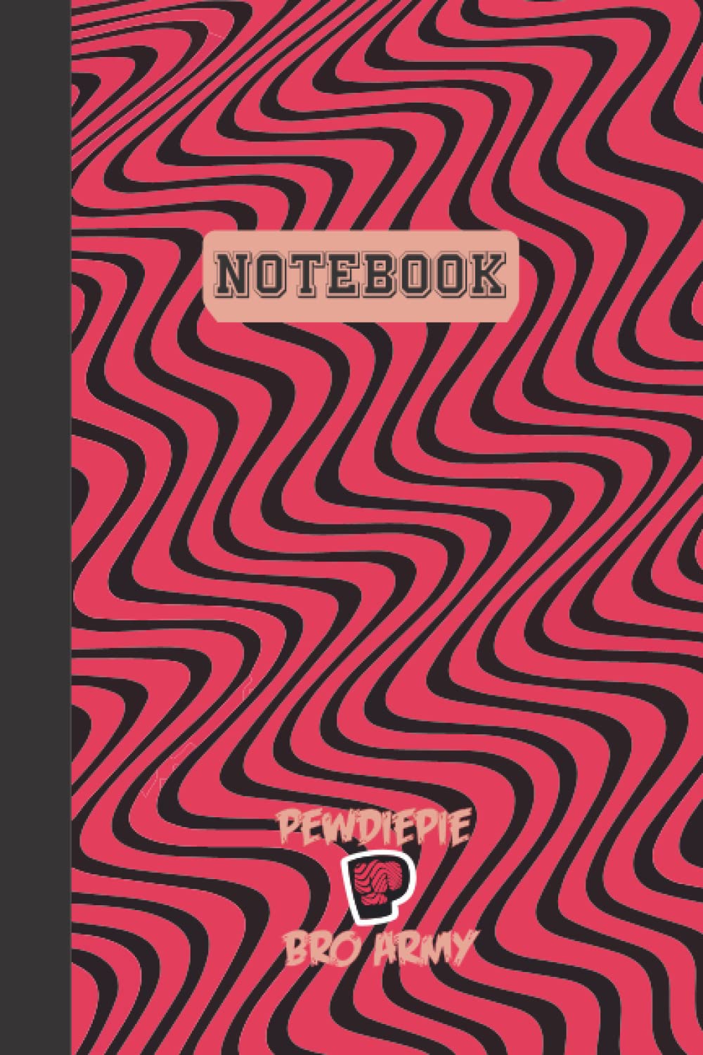 PewDiePie Notebook: Waved Theme Printed - College Ruled 200 Pages - 6"x9"
