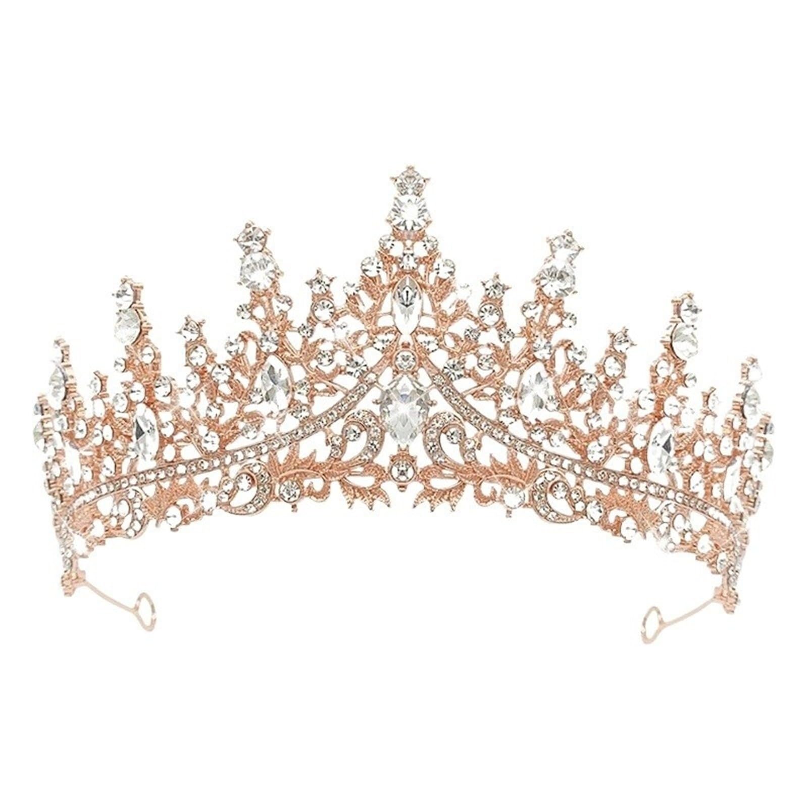 Tiara da sposa con corona per donna, copricapo da matrimonio per compleanno in lega di cristallo