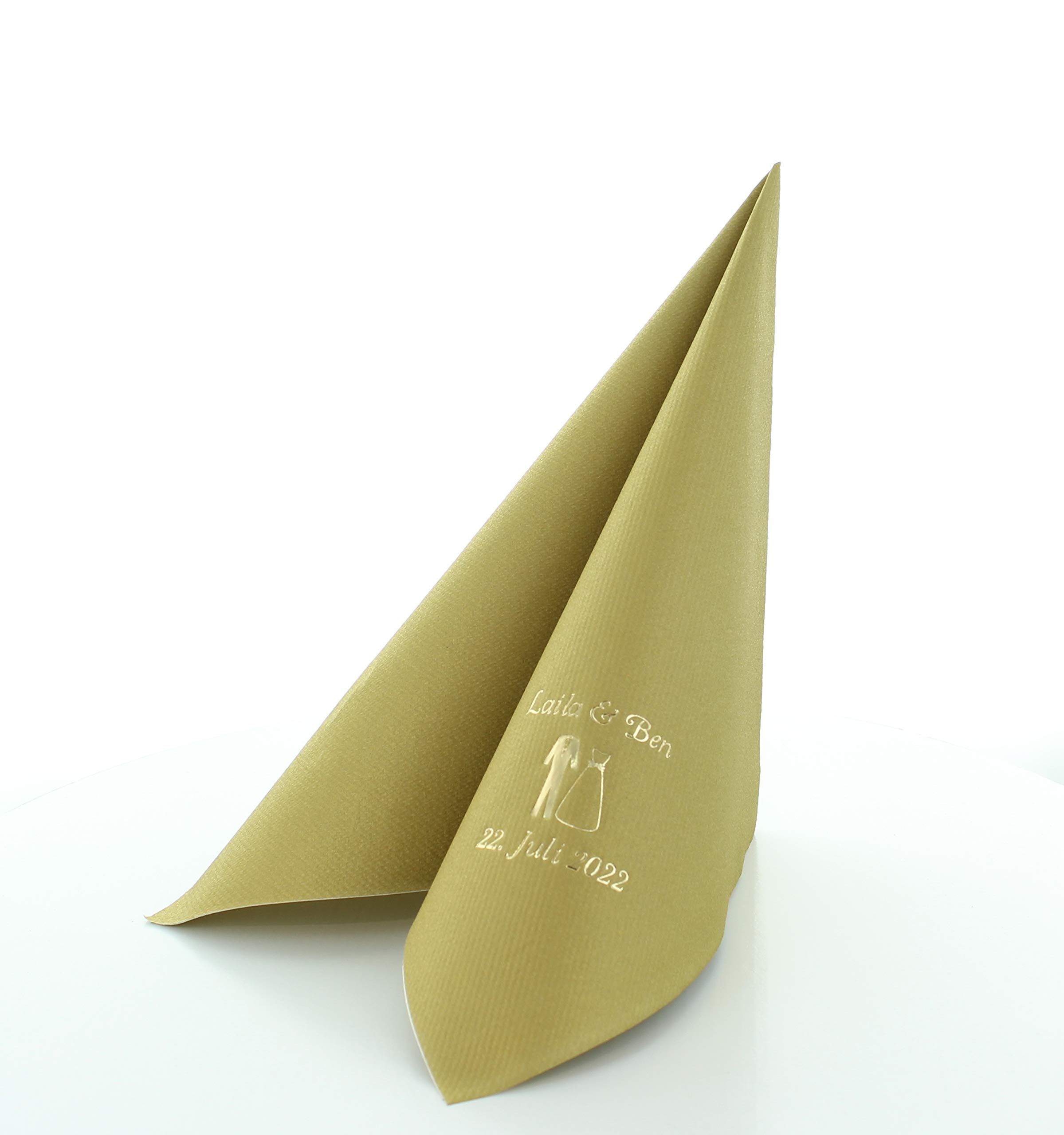 Servietten Mit Goldprägung – Lila, 40x40 Cm, ¼-Falz, 100 Stück (hochwertige Einweg-Servietten)