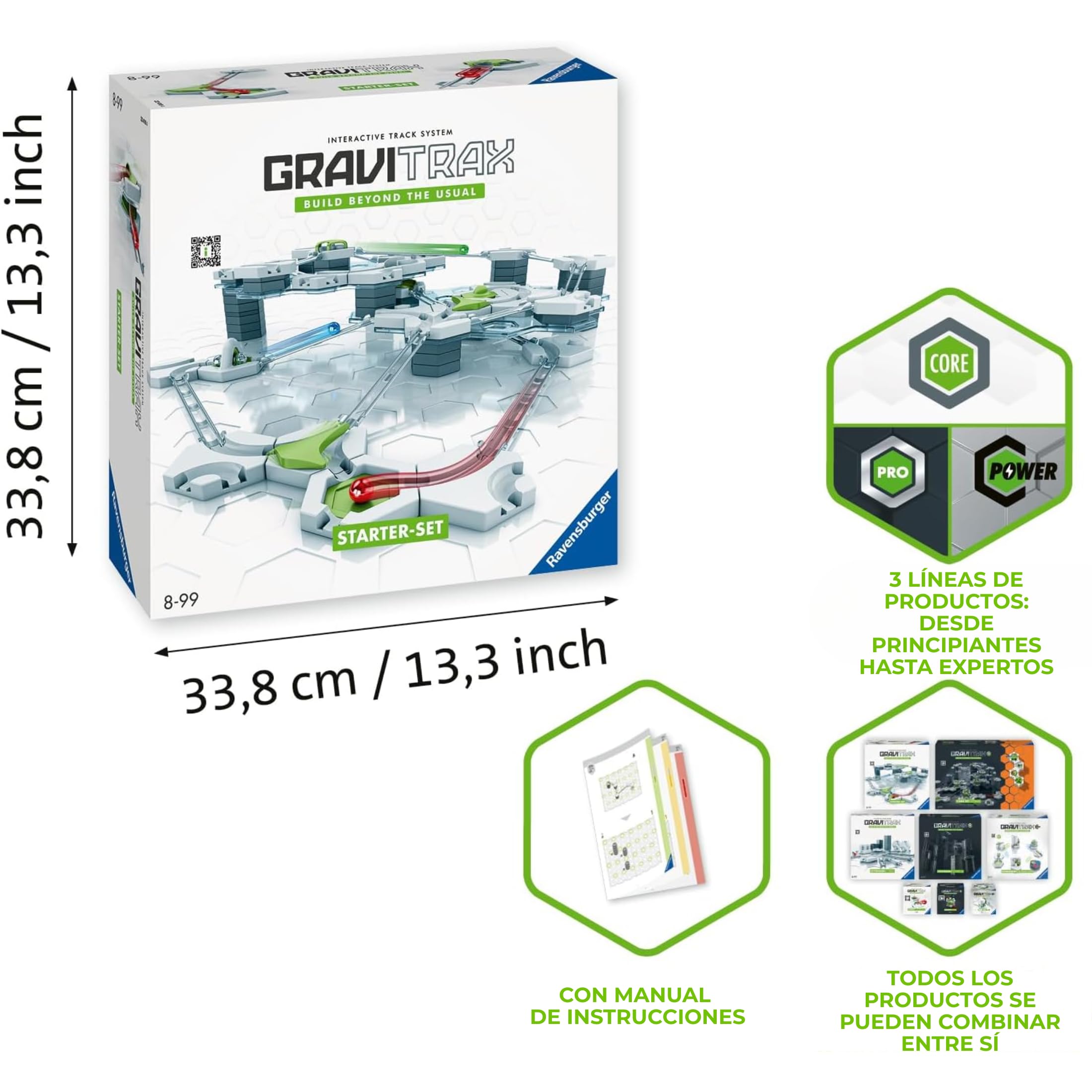Ravensburger - Gravitrax Starter Set | Circuito Canicas con 118 Piezas | Rompecabezas Niños Nivel Base | Juegos para Niños De 8 Años | Juegos Mesa Compatibles con Todos Los Gravitrax