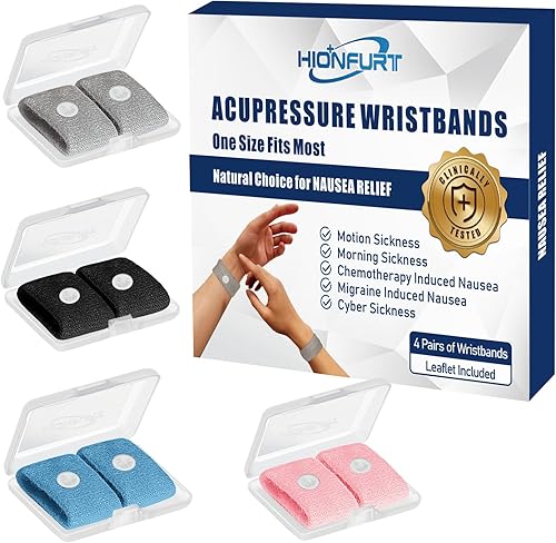 Vista 40 de Motion Sickness Bands Anti Náuseas Pulsera Ver 1-2 Pares Camo Azul, Camo Rosa