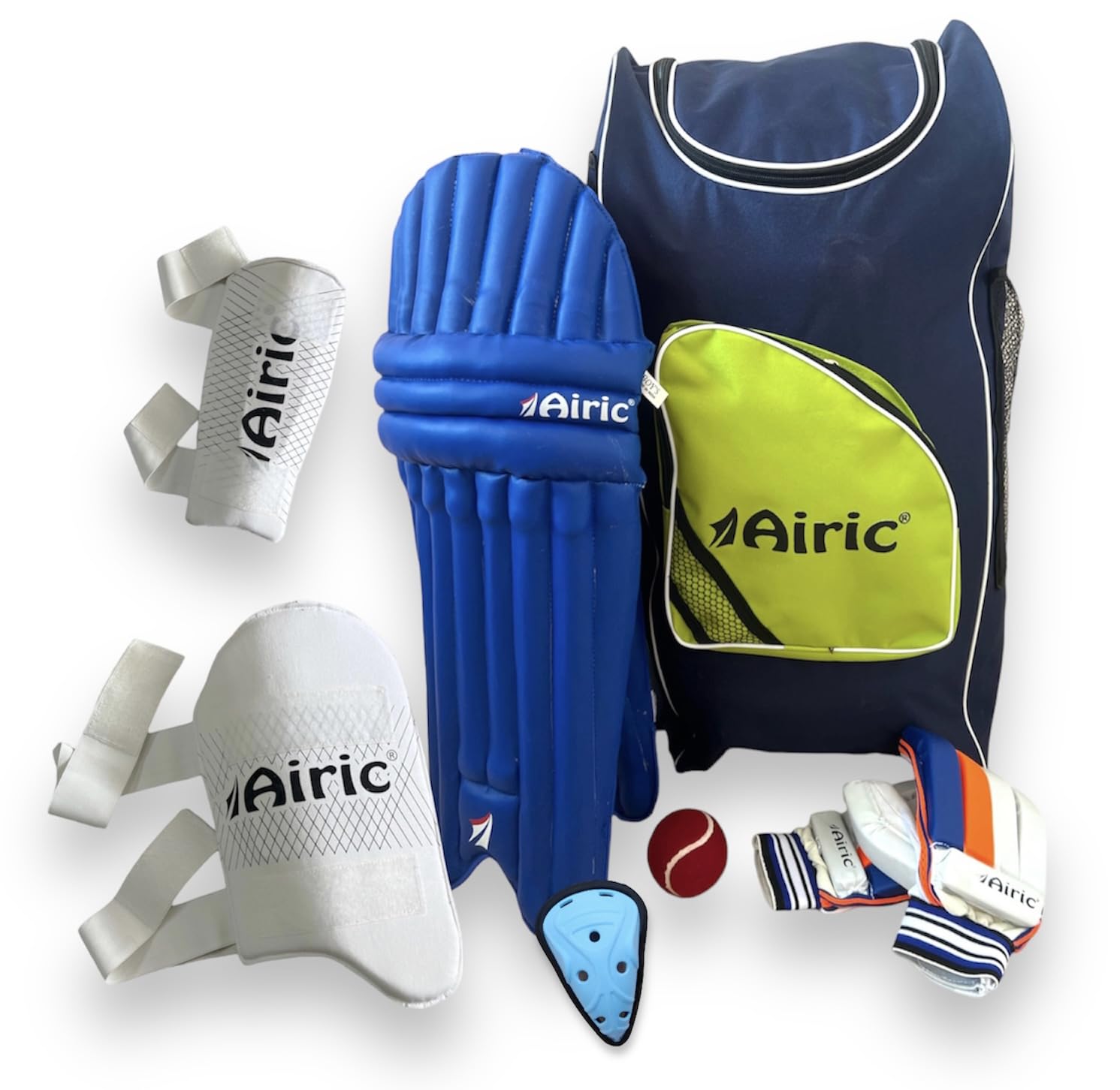 Premium Gloves, Bag, Ball, Leg, Groin, Arm & Thigh Guard (Youth Size 12-15yrs) Cricket Kit-image-4