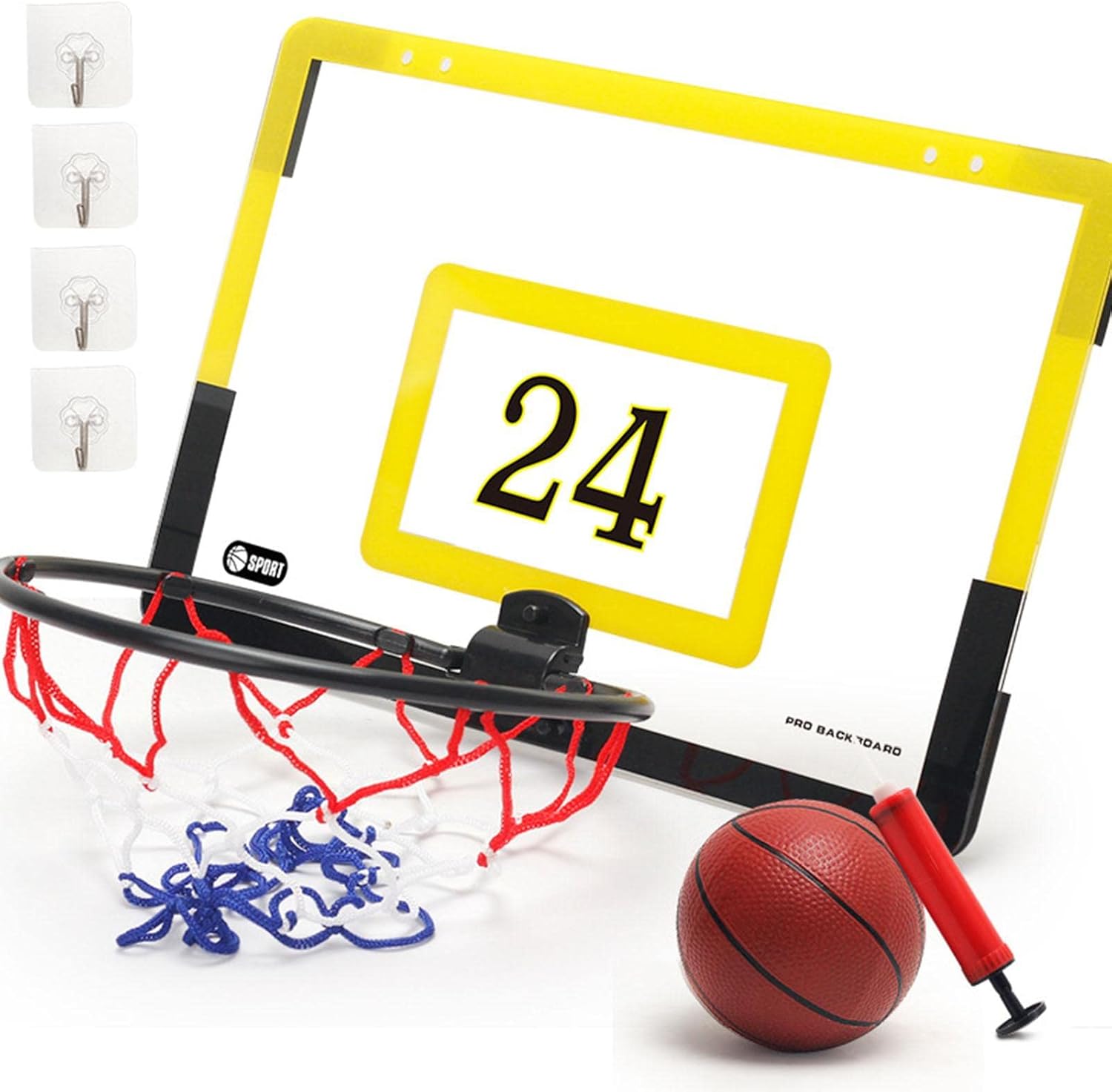 子供のためのバスケットボールフープ ウォールマウントバスケットボールフープセットパンチ無料 屋内ゲームプレイ用のミニバスケットボールフープボール玩具 ドア壁に取り付けられたパンチフリー ランキング上位のプレゼント