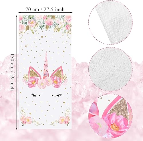 Miniatura 2 de Toalla de playa de unicornio, toalla de playa de microfibra de unicornio, toallas de baño arco iris, toallas de baño de secado rápido, manta de