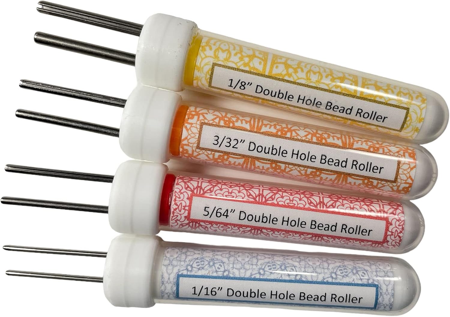 Rainbow Filigree Double Hole Paper Bead Roller, Set of 4.