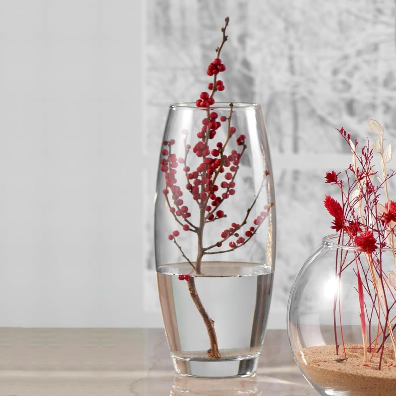 Amaryllis 10" Glass Bullet Vase
